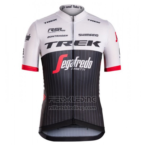 2016 Fietskleding Trek Segafredo Zwart en Wit Korte Mouwen en Koersbroek